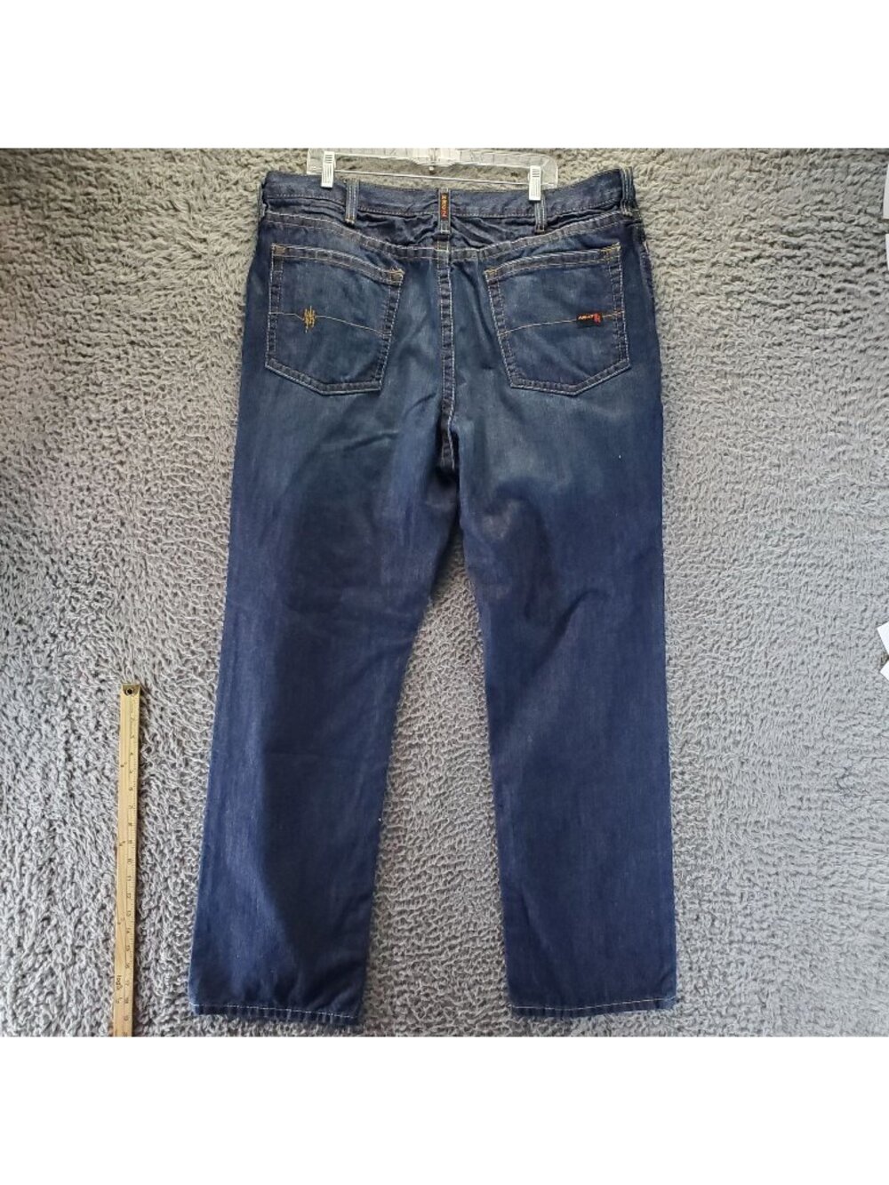Ariat Jeans Mens Size 42x34 Blue M4 Low Rise Boot Cut FR Workwear Denim *Read*